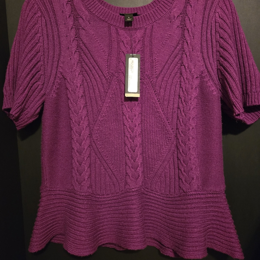 Purple Cable Knit Sweater